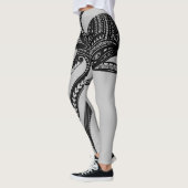 OCTOPUS POLYNESISCHE STAM HAWAII EILANDEN Zwart Leggings (Links)