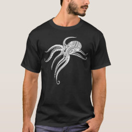 OCTOPUS POLYNESISCHE TRIBAL WHT T-SHIRT