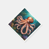 Octopus Portret Oceaan Servet (Hoek)