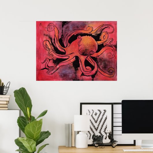 Octopus Poster (Thuiskantoor)