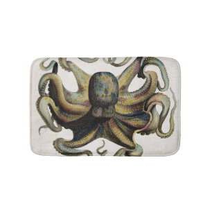  Octopus Print Bath Mat