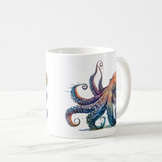 Octopus Print Koffie Mok (Voorkant rechts)