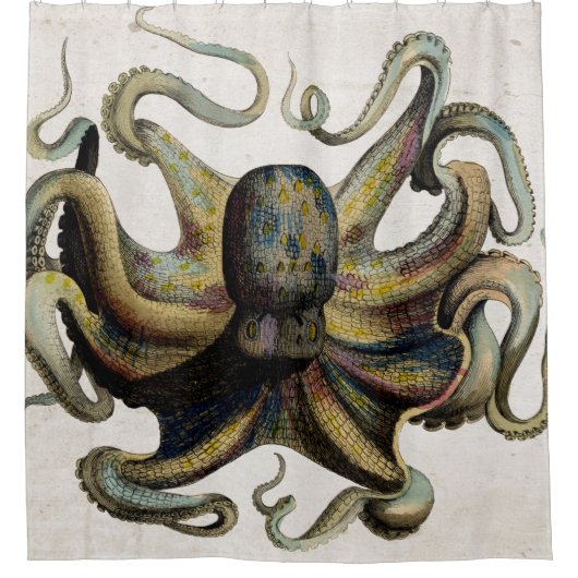  Octopus Print Shower Curtain Douchegordijn (Voorkant)