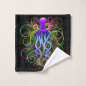 Octopus Psychedelic Luminescence Bad Handdoek (Wasdoekje)