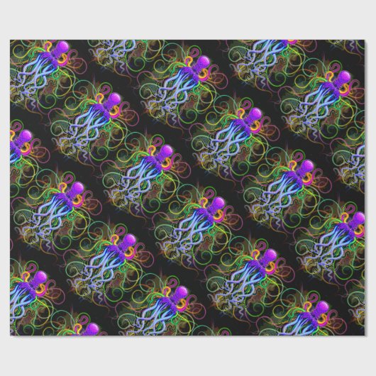 Octopus Psychedelic Luminescence Cadeaupapier (Vlak)