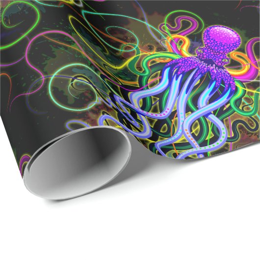 Octopus Psychedelic Luminescence Cadeaupapier (Rol Hoek)