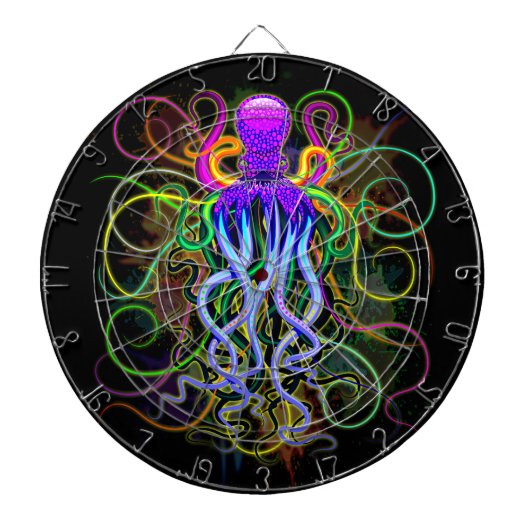 Octopus Psychedelic Luminescence Dartbord (Voorkant)