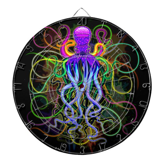 Octopus Psychedelic Luminescence Dartbord (Voorkant)
