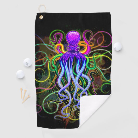 Octopus Psychedelic Luminescence Golfhanddoek (Insitu)
