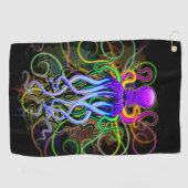 Octopus Psychedelic Luminescence Golfhanddoek (Horizontaal)