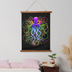 Octopus Psychedelic Luminescence Hangend Wandkleed