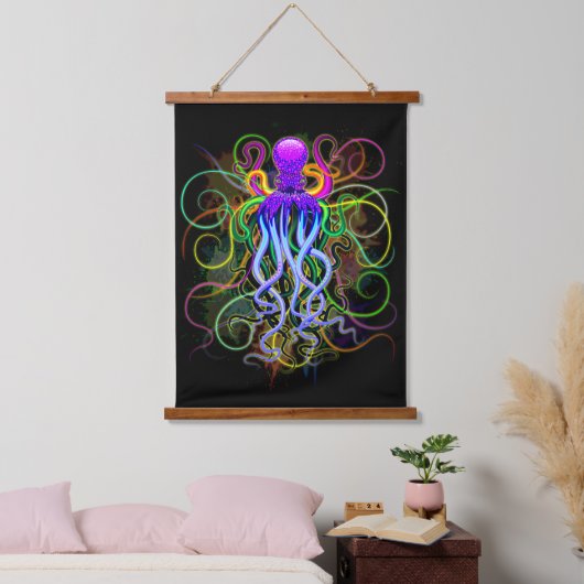 Octopus Psychedelic Luminescence Hangend Wandkleed (Slaapkamer)