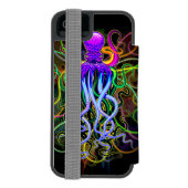 Octopus Psychedelic Luminescence Incipio iPhone Portemonnee Hoesje (Agenda Achterkant)