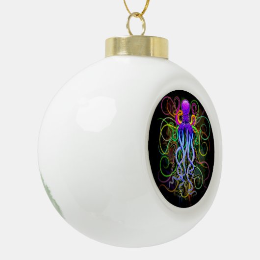 Octopus Psychedelic Luminescence Keramische Bal Ornament (Links)
