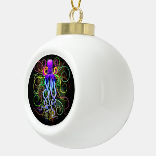 Octopus Psychedelic Luminescence Keramische Bal Ornament (Rechts)