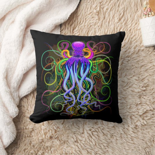 Octopus Psychedelic Luminescence Kussen (Deken)