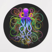Octopus Psychedelic Luminescence Labels (Design 1)