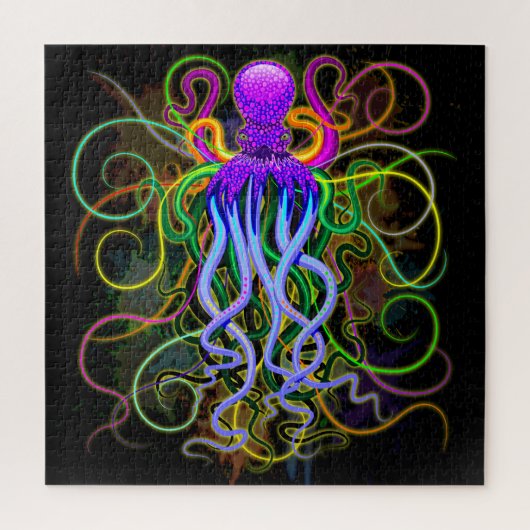 Octopus Psychedelic Luminescence Legpuzzel (Verticaal)