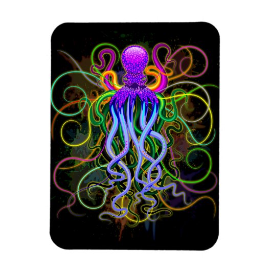 Octopus Psychedelic Luminescence Magneet (Verticaal)