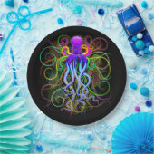 Octopus Psychedelic Luminescence Papieren Bordje (Feest)