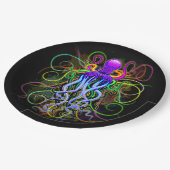 Octopus Psychedelic Luminescence Papieren Bordje (Gekanteld)