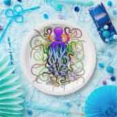 Octopus Psychedelic Luminescence Papieren Bordje (Feest)
