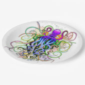 Octopus Psychedelic Luminescence Papieren Bordje (Gekanteld)