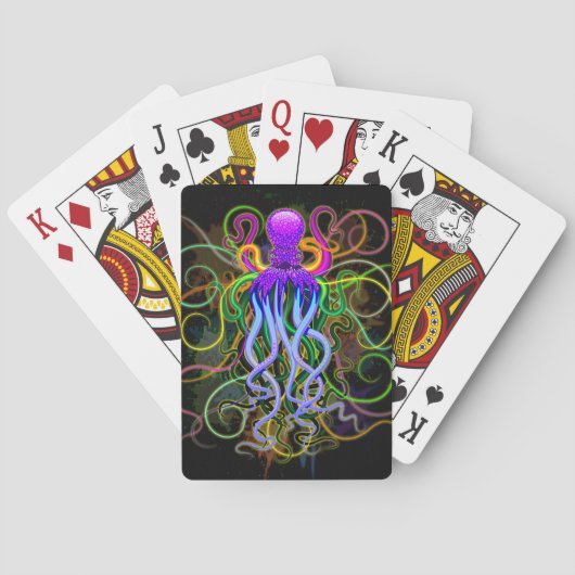 Octopus Psychedelic Luminescence Pokerkaarten (Achterkant)