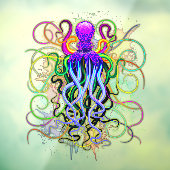 Octopus Psychedelic Luminescence Raamsticker (Vel 3)