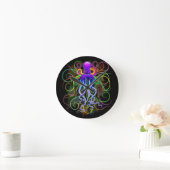 Octopus Psychedelic Luminescence Ronde Klok (Huis)