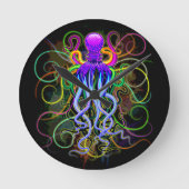 Octopus Psychedelic Luminescence Ronde Klok (Voorkant)