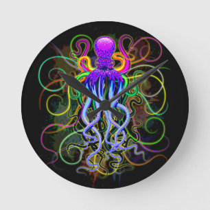 Octopus Psychedelic Luminescence Ronde Klok
