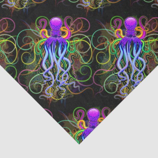Octopus Psychedelic Luminescence Tissuepapier (Detail)