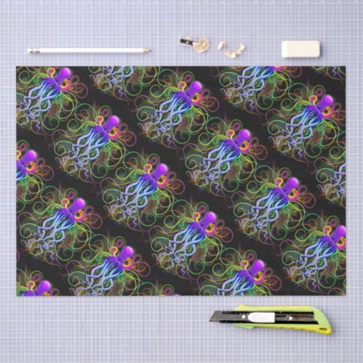 Octopus Psychedelic Luminescence Tissuepapier (Craft)