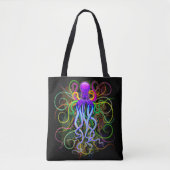 Octopus Psychedelic Luminescence Tote Bag (Voorkant)
