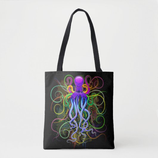Octopus Psychedelic Luminescence Tote Bag (Voorkant)