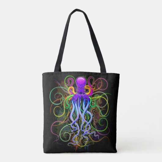Octopus Psychedelic Luminescence Tote Bag (Achterkant)