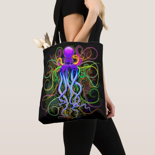 Octopus Psychedelic Luminescence Tote Bag (Dichtbij)
