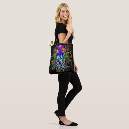 Octopus Psychedelic Luminescence Tote Bag (Op model)