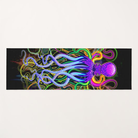 Octopus Psychedelic Luminescence Yogamat (Voorkant (horizontaal))