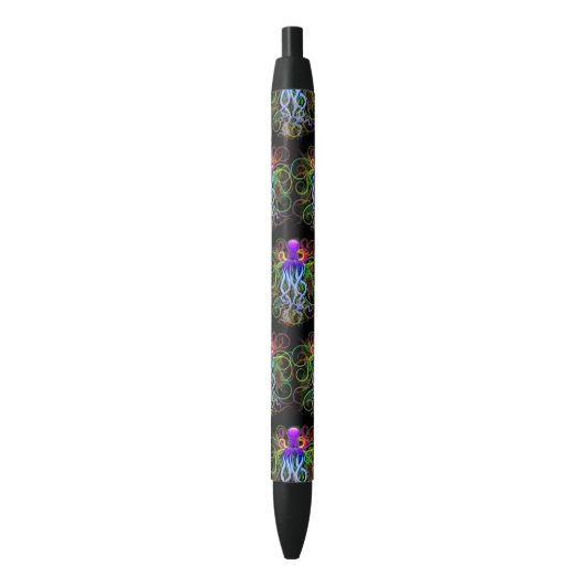 Octopus Psychedelic Luminescence Zwarte Inkt Pen (Voorkant Verticaal)