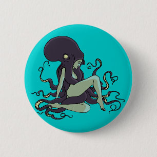 Octopus Queen Ronde Button 5,7 Cm
