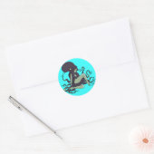 Octopus Queen Ronde Sticker (Envelop)