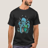 Octopus Reader Bookworm Deep Zee Kraken Literature T-shirt (Voorkant)