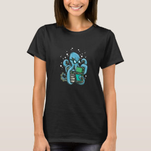Octopus Reader Bookworm Deep Zee Kraken Literature T-shirt