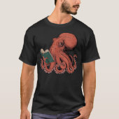 Octopus Reading Book Lover Bookworm Nerd Reader Bi T-shirt (Voorkant)