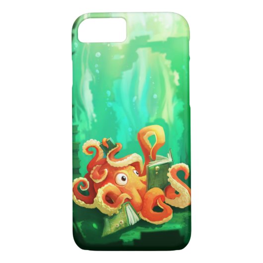 Octopus Reading iPhone 7 hoesje (Achterkant)