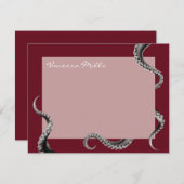 Octopus Red Note Card Notitiekaartje (Voorkant / Achterkant)