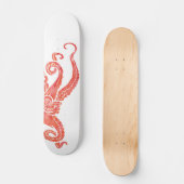 Octopus Red Persoonlijk Skateboard (Voorkant)
