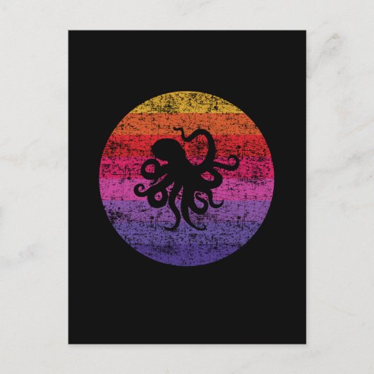 Octopus Retro Briefkaart (Voorkant)